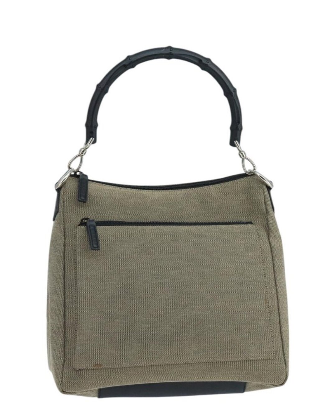GUCCI Bamboo Hand Bag Outlet Canvas Beige 35692 Auth ep6849